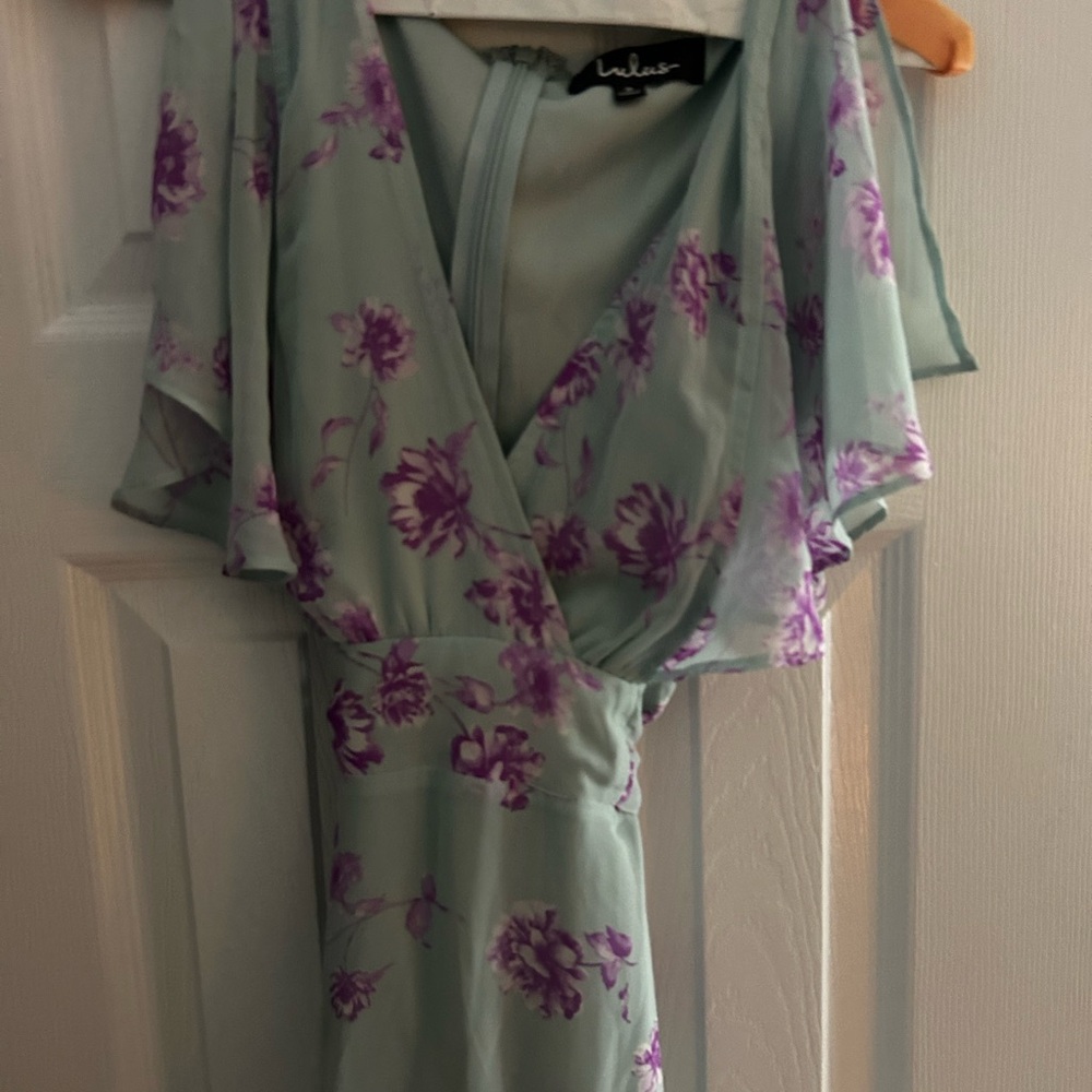 Floral Maxi Dress with Ruffle Sleeves Lulus - Picture 2 of 4